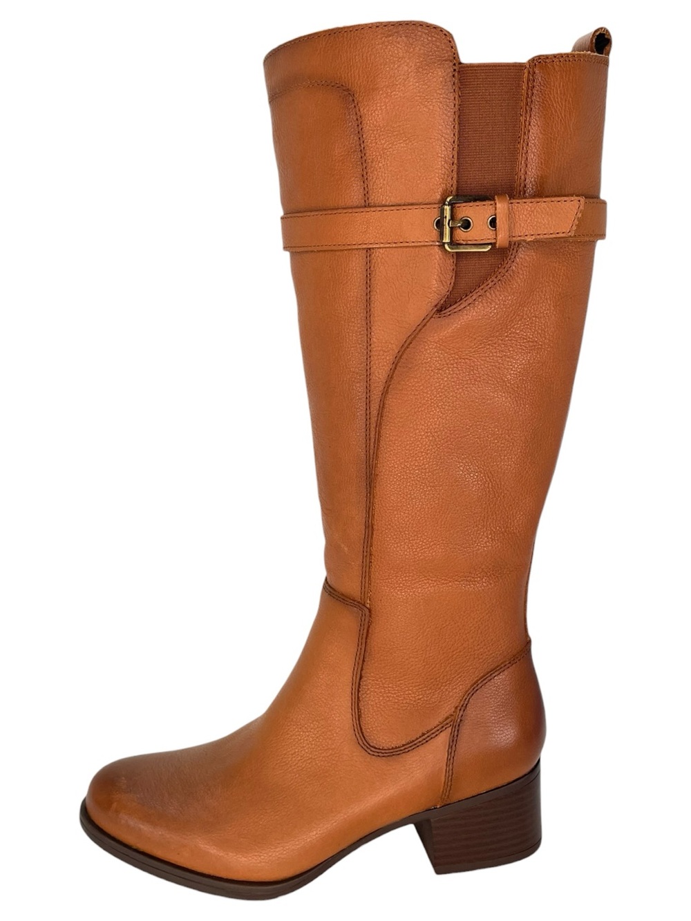 Naturalizer Tan Leather Knee-High Riding Boots - Picture 3 of 12